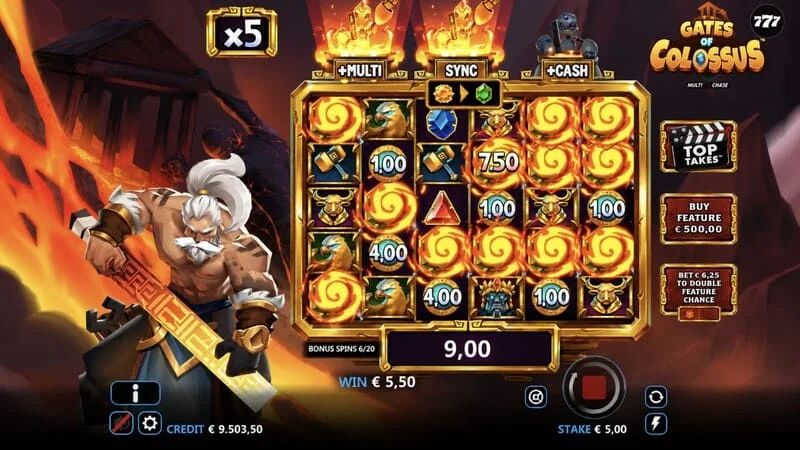 Gates of Colossus MultiChase – laimintis derinys pagrindiniame žaidime